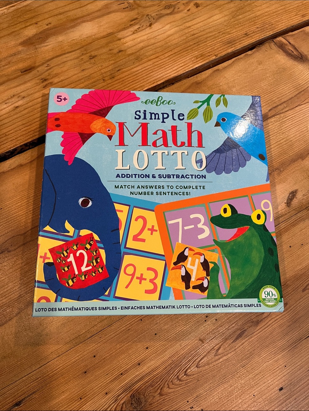 EEBOO Simple Math Loto Addition & Subtraction Learning Game